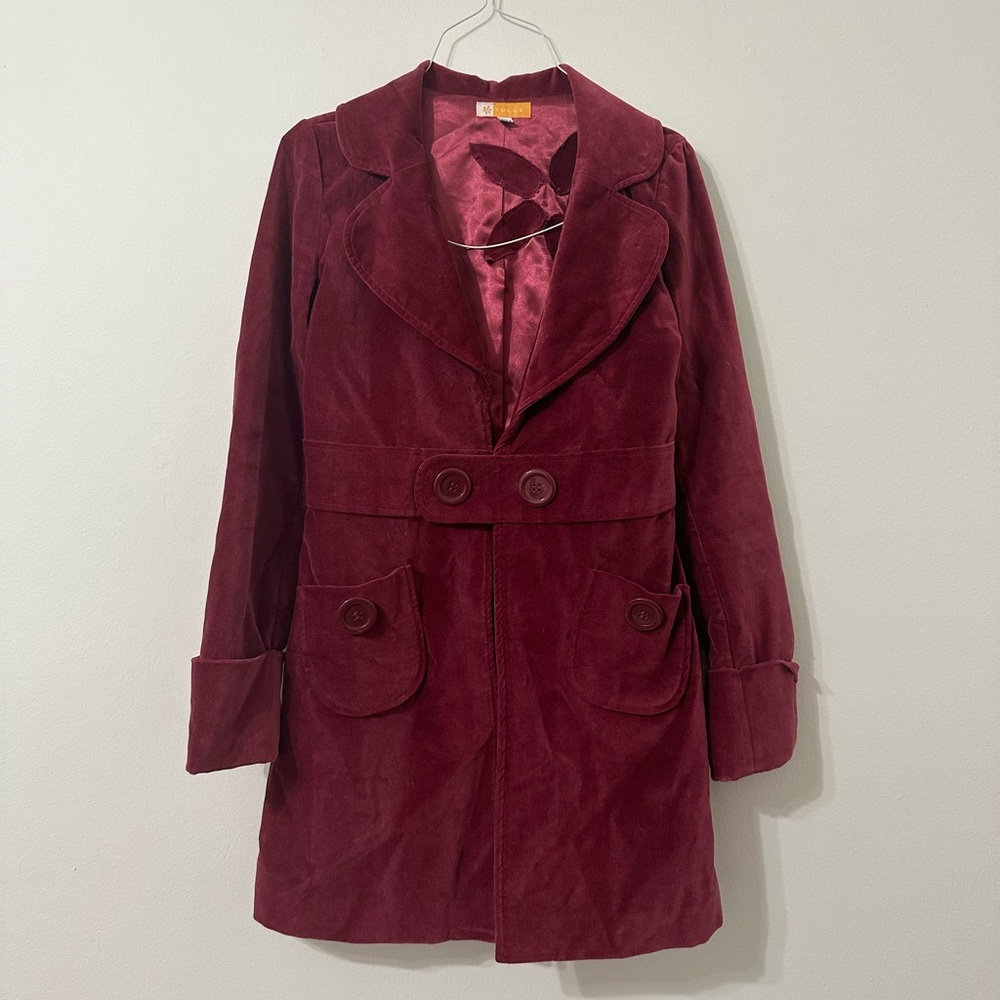 Velvet Mid-Length Coat